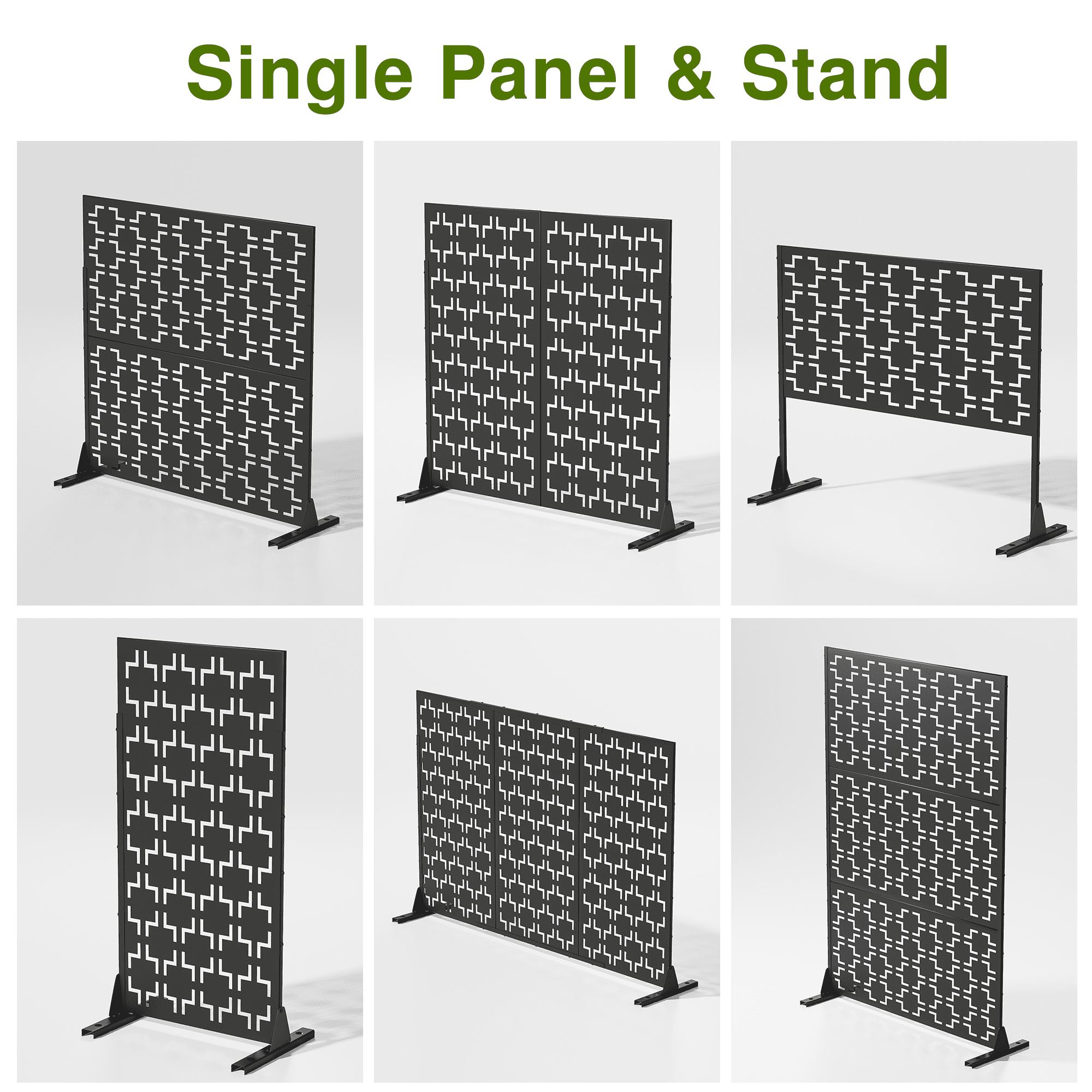MAYEERTY 72 in x 47 in Privacy Screen Room Dividers for Home Office Outdoor Patio, Black, New