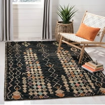 SAFAVIEH Bohemian Flannery Geometric Area Rug, Black/Beige, 5' x 8'
