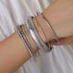 thumbnail image 3 of Nvzi Pulseras delicadas, pulseras modernas en capas, regalos apilables, 10 piezas, plateadas F, 3 of 5