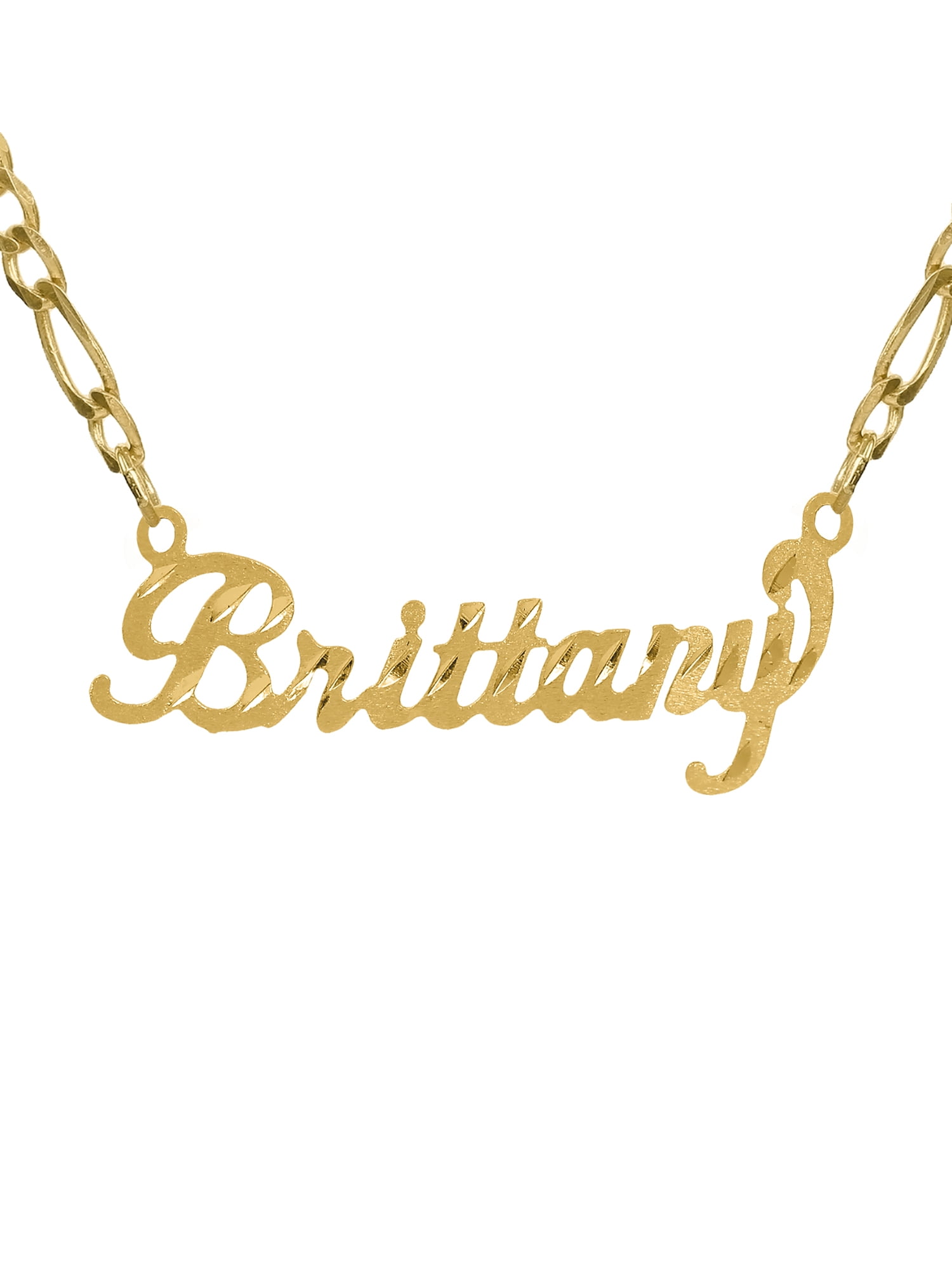 Jay Aimee Designs Personalized Diamond Cut Nameplate Necklace Gold