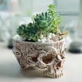 thumbnail image 3 of Flowerpots with Dish Ceramic, Grass Container Pot Resin Head Planter Flower Creative Gothic Patio & Garden, Flower Pots, 3 of 9