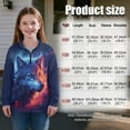 thumbnail image 7 of Uorisanigo Girls Half Zip Cropped Pullover Sweatshirt Oversized Blue Red Fire Wolf Long Sleeve Lapel Zipper Sweatshirts Drop Shoulder Pullover Shirt Top Lightweight Athletic Tops, 7 of 7