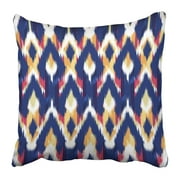 USART Abstract Ikat Design Classic Damask Ethnic Geometric Graphic Modern Multicolor Pillow Case Cushion Cover 20x20 inch