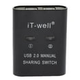 thumbnail image 2 of lionlar USB Sharing Switch KVM Switcher Adapter Box 2 Computer Share 1 USB Device Hub Black, 2 of 9