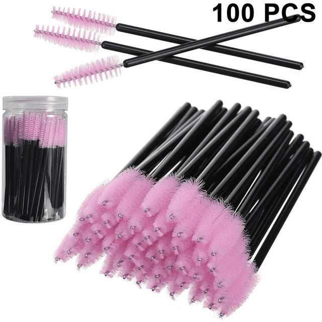 100 varillas de rímel desechables, cepillos para pestañas, probadores de rímel y aplicadores de maquillaje para pestañas gruesas o finas, largas o cortas.