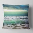 thumbnail image 2 of Designart 16" x 16" Blue Polyester Throw Pillow, 2 of 5