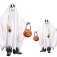 thumbnail image 1 of Capa de fantasma blanca para Halloween, juego de rol de Cosplay, disfraz de niño, bolsa de dulces de calabaza, 1 of 4