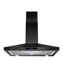 30 inch Wall Mount Range Hood Stainless Steel 350 Cfm Cooking Stove Vented LED Lamp 3 Speed Black