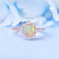 thumbnail image 1 of Natural Opal Wedding Ring Unique Engagement Ring Round Shaped White Opal Ring, 1 of 6