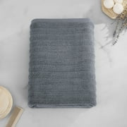 Mainstays Performance Cotton Bath Sheet, Oversized Super Soft Quick Dry Fade Resistant, Textured Grey