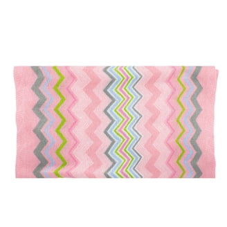 Missoni 100% Cotton Zig-Zag Scarf Shawl, Pastel Blue Yellow  display picture 2