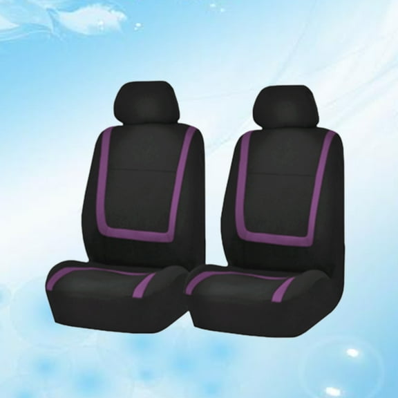 IBASETOY 4 Pcs Car Interior Accessory Washable Car Seat Cover Cloth Purple Protector Mat