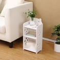 thumbnail image 4 of Table de Chevet en PVC Blanc avec Tiroir - Table de Nuit Imperméable pour Chambres Ou Entrées, 4 of 6