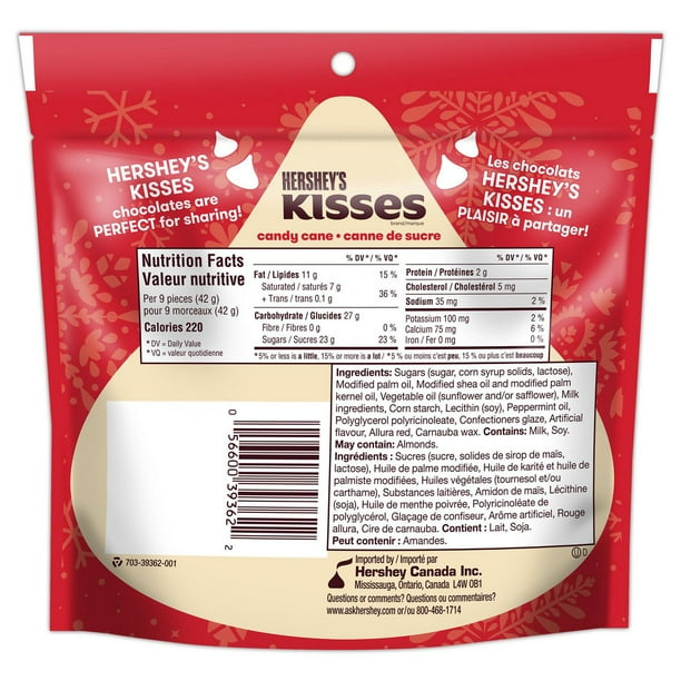 HERSHEY S KISSES Candy Cane Holiday and Christmas Candy Walmart