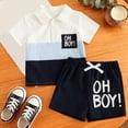 thumbnail image 2 of NOLDARES Toddler Boys Summer Clothes Garbage Truck Print Short Sleeve Tee Elastic Shorts Set Blazer,2-3 Y, 2 of 6
