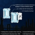 thumbnail image 2 of Gem Stone King 925 Sterling Silver Sky Blue Aquamarine Stud Earrings for Women Men (1.00 Cttw, March Gemstone Birthstone, Emerald Cut 6X4MM), 2 of 6