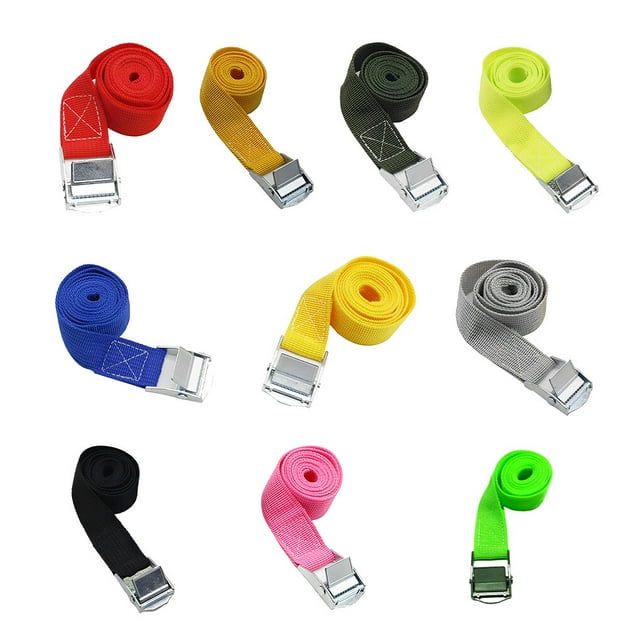 pitrice Leashing Strap Ratchet Tie Cargo Rope Polyester Multicolored Wear-resistance Book Rustproof Buckle Luggage Cable Yellow