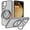 Grey, variant on for Samsung Galaxy S24 Case with 360°Rotatable Magnetic Ring Stand, Compatible with Mag-Safe [Military Grade Drop Protection] Translucent Slim Phone Case for Samsung Galaxy S24,6.2",Grey