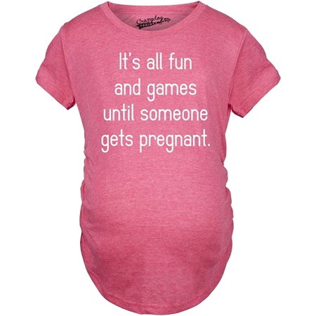 

Maternity Fun and Games Pregnancy Tshirt Cute Novelty Tee Pink X-Large