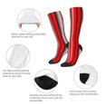 thumbnail image 3 of Naloa Red Black and White Serape Blanket Stripes Knee Socks, High Socks Long Stretchy Sock Women Knee High Stocking, Long Socks for Women, 3 of 6