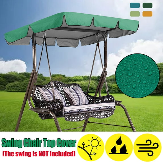 Swing Chair Seat Top Cover Replacement Outdoor Waterproof Rainproof Dust Guard Protector Swing Canopy Replacement for Outdoor Garden Patio Porch Yard