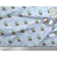thumbnail image 2 of Soimoi Blue polyester Crepe Fabric Bear & Text Printed Craft Fabric by the Yard 52 Inch Wide, 2 of 3