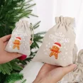 thumbnail image 5 of Venta al por mayor de bolsas de lino navideñas, dibujos animados de Papá Noel, muñeco de nieve, regalos de dulces, bolsa con cordón para bolsas de almacenamiento de embalaje para fiesta de Navidad, 5 of 5