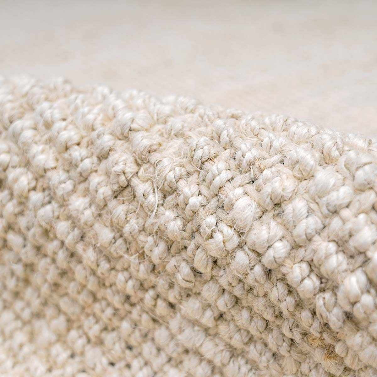 Hauteloom Ambel Handwoven Bleached Jute Rug - Natural Fiber Area Rug - Cream Beige Farmhouse Luxury - 7'6" x 9'6"