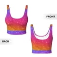 thumbnail image 5 of Haiem Holiday Shiny Pattern Womens Sports Bra - U Neck Padded Low Impact Yoga Bra Workout Crop Top Gym Moisture-Wicking Workout Vest -Large, 5 of 9