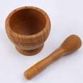 thumbnail image 2 of Home Mortar and Pestle, Spices, Herbs, Tough Foods, Grains, Teas, Garlics,and Ginger Grinder (Granite, Wood Grain), 2 of 3