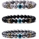 thumbnail image 1 of 3 pulseras con cuentas de mal de ojo para mujeres y hombres, pulseras de cuentas de piedras preciosas de piedra natural de 8 mm, pulsera de la suerte turca de mal de ojo azul para protección y, 1 of 5