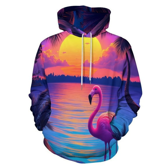 Tropical Sunset Flamingo 3d Sweatshirts Hoodie Fashion Casual Personality Men's Women Street Hoodie Pullovers Long Sleeve Comfortable Top