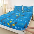 thumbnail image 3 of Homewish Rugby Gamer Full Size Sheets,Football Sports Game Bed Sheets,Yellow Blue Black Sheet Sets For Kids,Super Cozy Room Decor,4 Pieces, 3 of 7