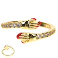 thumbnail image 3 of Elegant Rhinestone Hug Ring for Women, Gold Plated Open Band for Weddings and Special Occasions, 3 of 4