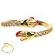 thumbnail image 3 of Elegant Rhinestone Hug Ring for Women, Gold Plated Open Band for Weddings and Special Occasions, 3 of 4