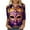 Purple, variant on Riecok Mardi Gras T Shirts for Women Mask Print Crewneck Pullover 3/4 Sleeve Tunic Tops Funny Holiday Blouses