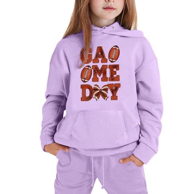 YOUSNH Tenue pour Enfants Ensemble de Pyjama Décontracté Confortable et Élégant à Manches Longues pour Filles Violet 3-4 Ans
