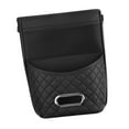 thumbnail image 5 of AMLESO Car Seat Organizer Storage Pocket Phone Holder for Car Headrest Hanging Multifunctional Tissue Storage Bag PU Leather Black, 5 of 9