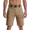 thumbnail image 2 of Zimjoy Men's Tactical Cargo Shorts with Adjustable Belt Water Resistant Multi Pocket Quick Dry Knee Length Outdoor Hiking Work Utility Shorts Khaki L, 2 of 8