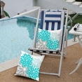 thumbnail image 4 of Outdoor Throw Pillow Covers 18x18 Inch Set of 2 Waterproof Spring Summer Geometric Elegant Aqua Blue Outdoor Pillow Covers for Patio Funiture Garden Couch 168C18, 4 of 5
