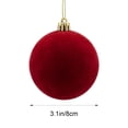 thumbnail image 2 of COM1950s Flocked Christmas Ball Ornaments, Shatterproof Velvet Tree Decorations with Hanging String for Holiday Party and Home Display, 2 of 6