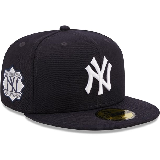 Men S New Era Navy New York Yankees Logo Side 59fifty Fitted Hat Walmart Com