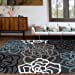 thumbnail image 3 of Tapis Moderne Contemporain de Zone Grise de Fleurs 9' X 12', 3 of 5