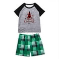 thumbnail image 2 of Awdenio Kids Christmas Pajamas for Family Xmas Matching Sets Short Sleeve Shirts and Plaid shorts Santa Christmas Tree Sleepwear Two-piece Sets, 2 of 6