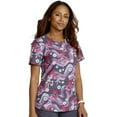 thumbnail image 4 of Tooniforms Scrubs Top For Women V-Neck Print TF761, 4 of 7