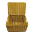 thumbnail image 1 of Cesta de almacenamiento tejida, organizador de artículos diversos con tapa, soporte para mantas, cesto para ropa, cesto para armario, despensa, cocina, 1 of 9