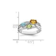 thumbnail image 3 of 9/10 Carat (Ctw) Blue Topaz, Peridot and Citrine Ring in Sterling Silver for Women, 3 of 4