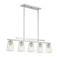 thumbnail image 4 of Satin Nickel Five Light Linear Chandelier from the Calhoun Collection, 4 of 5