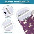thumbnail image 5 of 40 oz Tumbler With Handle Stainless Steel Insulated Tumbler With Lid for Car Cup Holder Cartoon Unicorns and Stars, 5 of 9