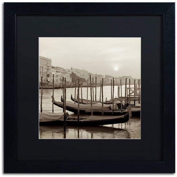 Trademark Fine Art "Venezia 11" Canvas Art by Alan Blaustein, Black Matte, Black Frame